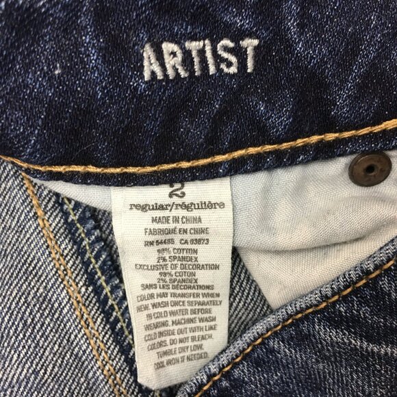 American Eagle Outfitters Artist Jeans Straight Leg Low Rise size 2 length 26" - Picture 4 of 8